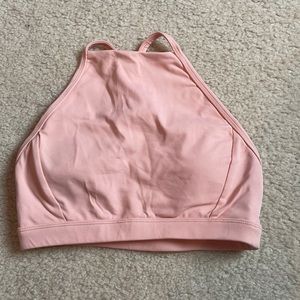 High neck padded sports bra